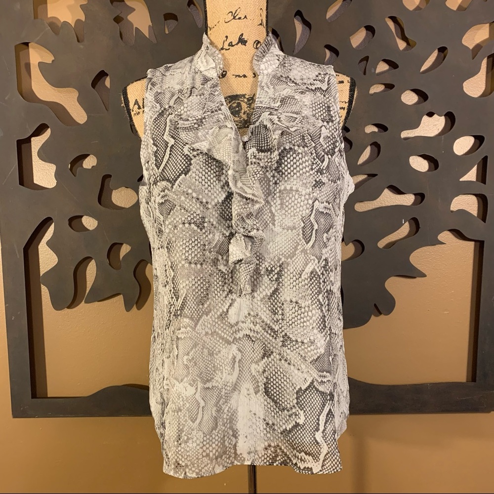 WHBM Snake Skin Ruffle Tank